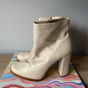 Zara White Heeled Booties